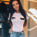 Casual Cute T-shirts Wink Eyes And Eyelashes