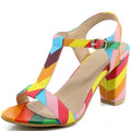 Patent Leather Women Sandals Fashion Square