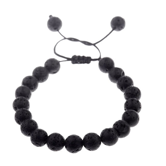 Round Black CZ Zircon Pave Lava Weaving