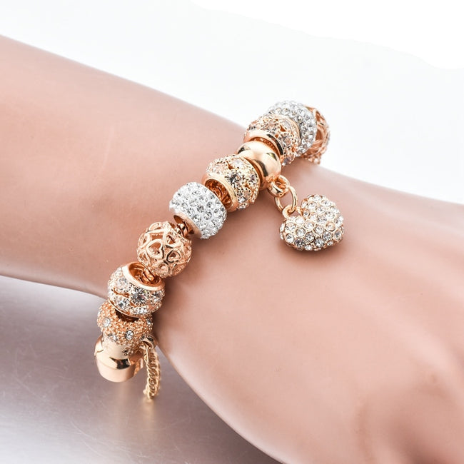 Luxury Crystal Heart Charm Bracelets&Bangles