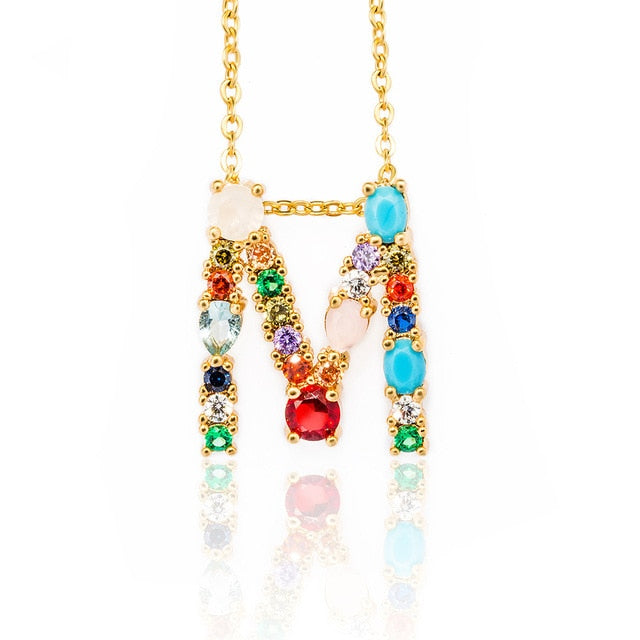Multicolor fashion charm Gold 26 Alphabet pendant