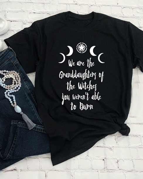 Witchcraft Black T-Shirt Grunge Moon Shirt