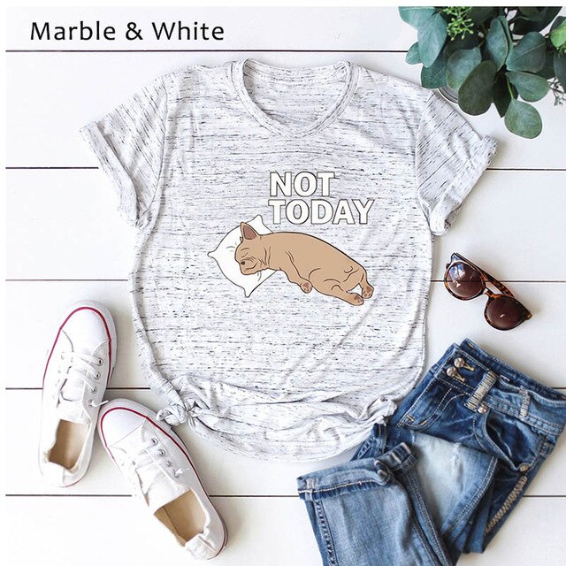 Not Today Dog Lazy Sleep Funny T-shirt Plus Size