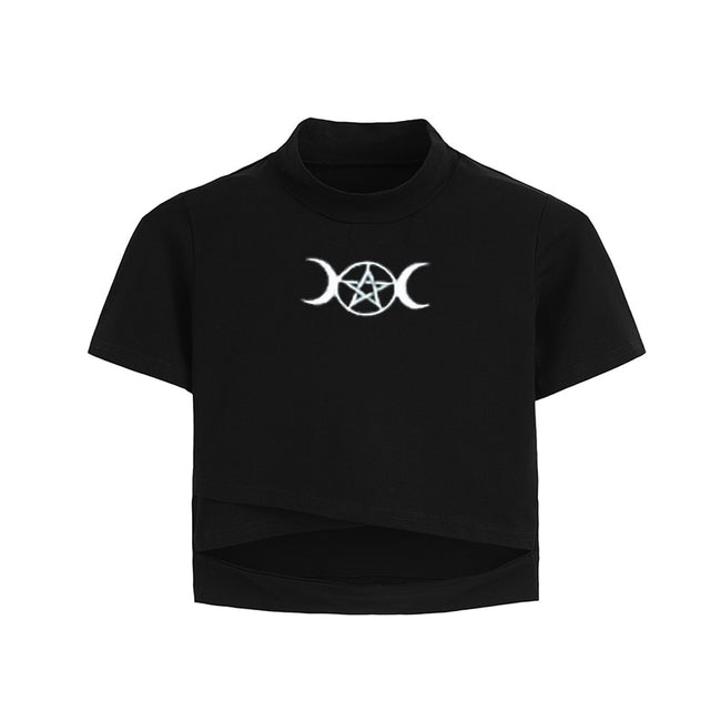 Shirt Women T-Shirts Moon Tops Tee for Gothic