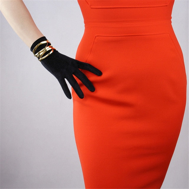 Gloves Short Wine Red Crimson Super Long