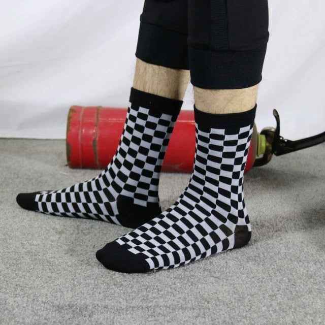 Checkerboard Socks Geometric Socks Men