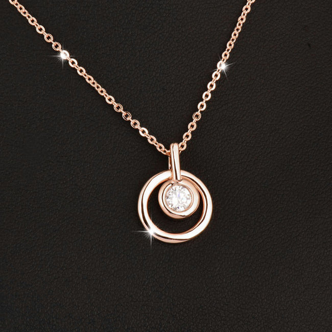 Classic Circle Round Pendant Necklace