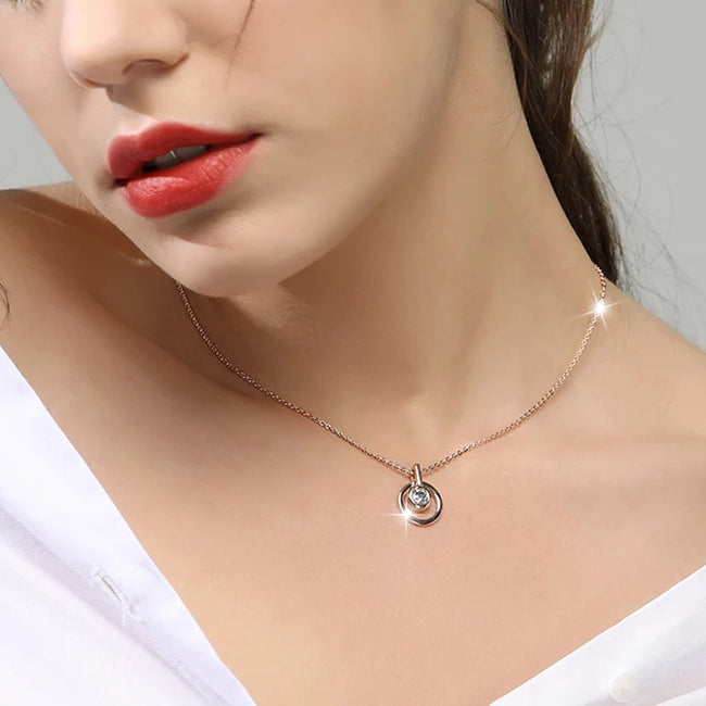 Classic Circle Round Pendant Necklace