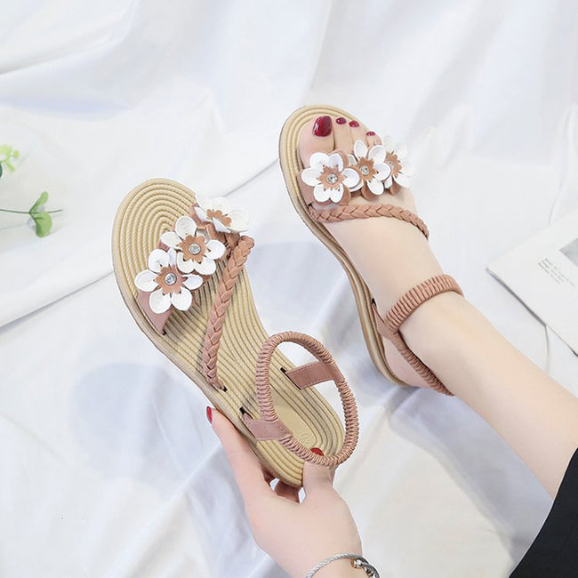 Shoes Sandals Elastic ankle strap Flat Sandalias