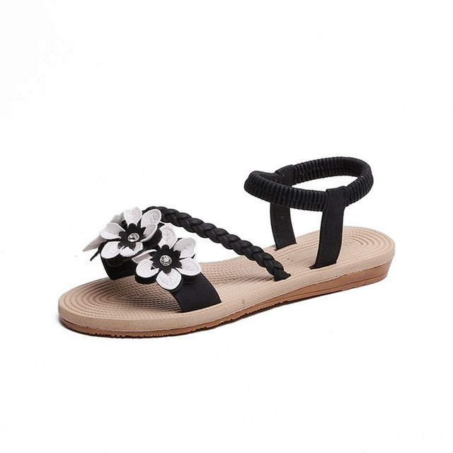 Shoes Sandals Elastic ankle strap Flat Sandalias