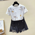 T shirt Women Clothes Summer Short Sleeve Embroidery