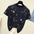 T shirt Women Clothes Summer Short Sleeve Embroidery