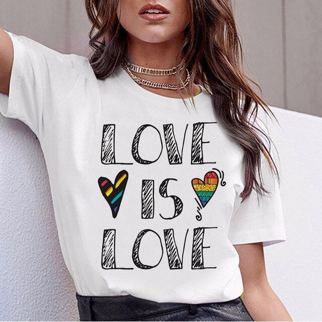 Love Is Love Top Tee Shirt For Women Gay Pride
