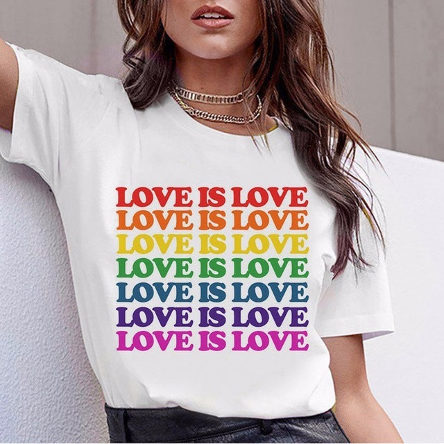 Love Is Love Top Tee Shirt For Women Gay Pride