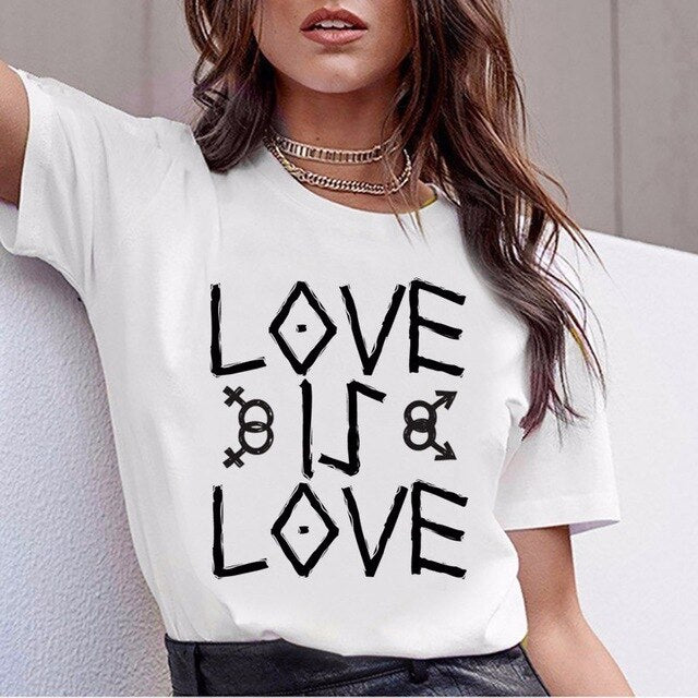 Love Is Love Top Tee Shirt For Women Gay Pride