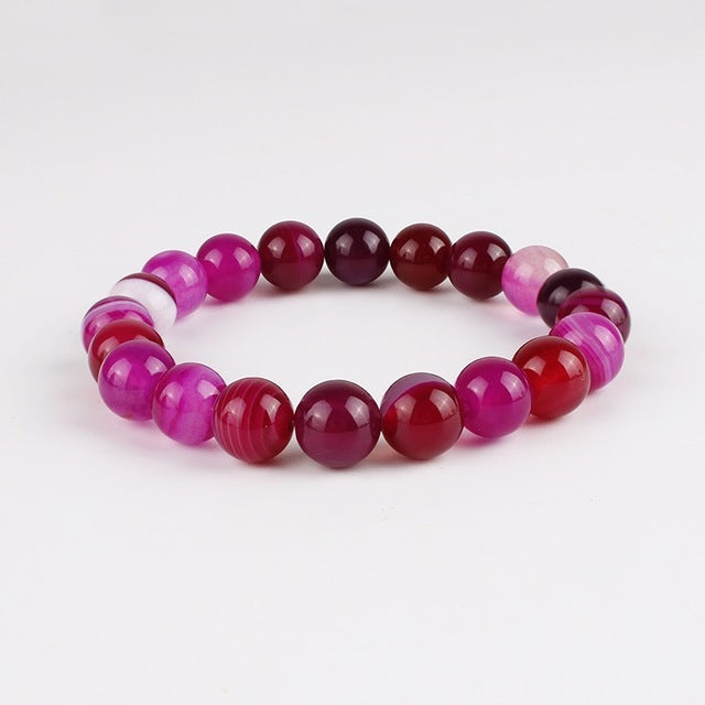 Trendy Natural Stone Love Purple Bead Bracelet