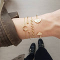 Women's Fashion Crystal Leaves Geometric Chain