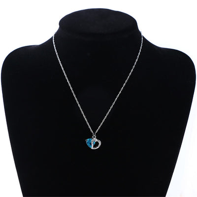 Peach Heart Drilling Pendant Water Chain Crystal