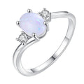 Oval Cut Opal Diamond Ring Birthday