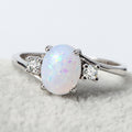 Oval Cut Opal Diamond Ring Birthday
