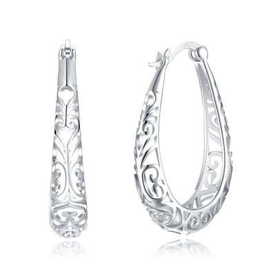 Electroplated Hollow Out Simple Pure Silver