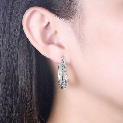 Electroplated Hollow Out Simple Pure Silver