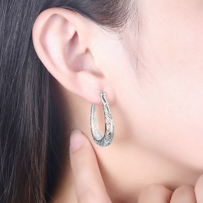 Electroplated Hollow Out Simple Pure Silver