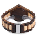 Wooden Date Quartz Wrist Watch with Gear Shape