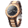 Wooden Date Quartz Wrist Watch with Gear Shape