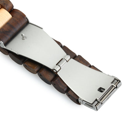 Wooden Date Quartz Wrist Watch with Gear Shape