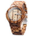 Wooden Date Quartz Wrist Watch with Gear Shape