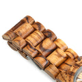 Wooden Date Quartz Wrist Watch with Gear Shape