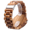 Wooden Date Quartz Wrist Watch with Gear Shape