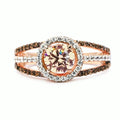 Gold Gemstone Diamond Charm Crystal Princess Ring