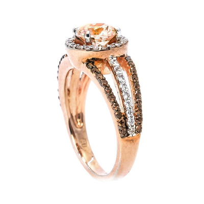 Gold Gemstone Diamond Charm Crystal Princess Ring