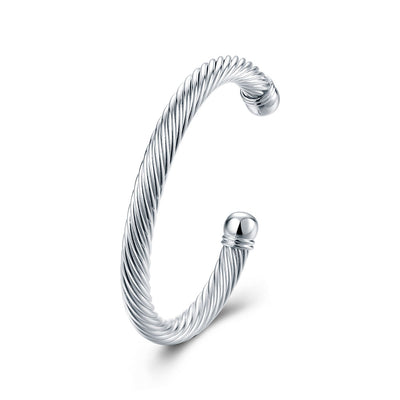 Twist Rope Bracelet Fashion Circular Shape Silver Bracelet
