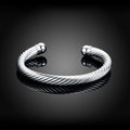 Twist Rope Bracelet Fashion Circular Shape Silver Bracelet