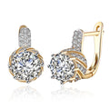 Earring White Round Diamond Romantic Wind