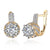 Earring White Round Diamond Romantic Wind