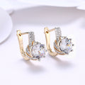 Earring White Round Diamond Romantic Wind