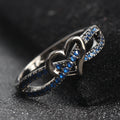Fashion Heart Shaped Sapphire Zircon Black Gold