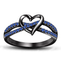 Fashion Heart Shaped Sapphire Zircon Black Gold