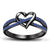 Fashion Heart Shaped Sapphire Zircon Black Gold