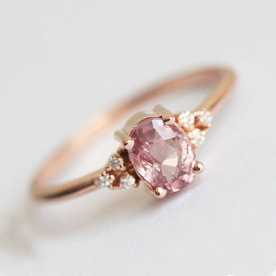 Lady Rose Gold Filled Diamond Cluster Peach