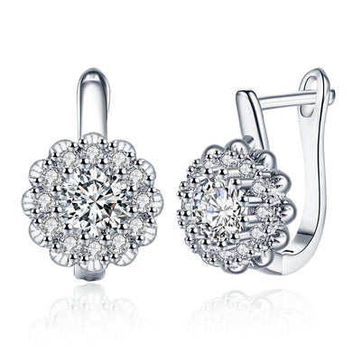 Earring with Floral Diamond-Encrusted Romantic