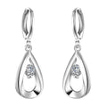 European Fashion Simple Water Zircon Silver