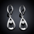 European Fashion Simple Water Zircon Silver