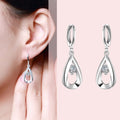 European Fashion Simple Water Zircon Silver