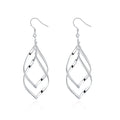 Double Banana Earrings Fashion Leaf Silver