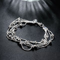 Five-Line Light Bead Bracelet Simple Ball Silver Lobster